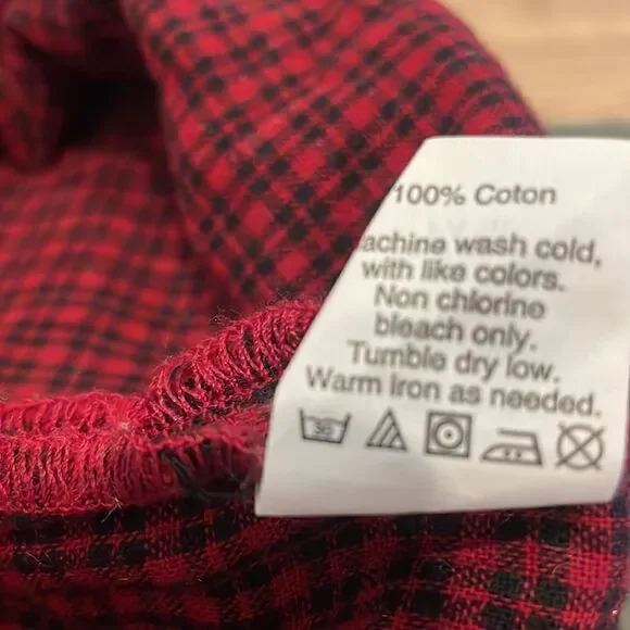 Madewell Red Black Plaid Boat Neck 3/4 Sleeve Cotton Top Womens Small Buffalo - Picture 5 of 5